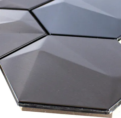 Produktbild von Edelstahl Mosaikfliesen Durango Hexagon 3D Braun