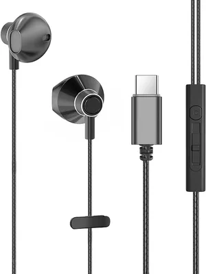 Productafbeelding van OKCSC USB-C oordopjes met microfoon, compatibel met Samsung, iPhone en andere apparaten