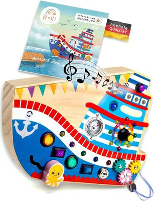Produktbild von WuKi - Busy Board - Montessori Spielzeug - Montessori-Board - Activity Board - 2 Jahre