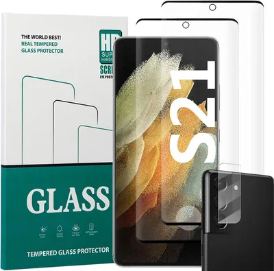 Immagine prodotto di 2 protezioni in vetro temperato per Samsung Galaxy S21 5G con cornice nera + protezione per fotocamera