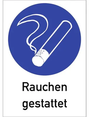 Produktbild von Dreifke® Kunststoff-Schild "Rauchen gestattet", 21x29,7cm (BxH), 1 Stück, Pra...