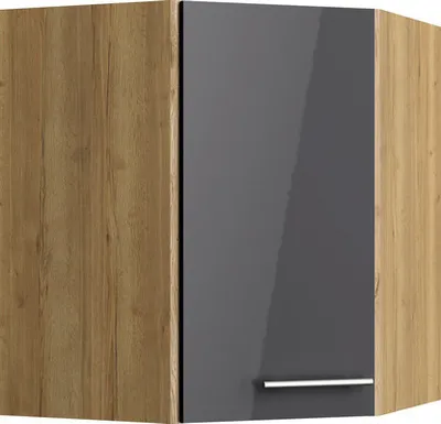 Produktbild von Optifit Eckhängeschrank Jonte984 BxTxH 60 x 34,9 x 70,4 cm anthrazit glänzend zerlegt Anschlag reversibel KFJO OEMD606-8