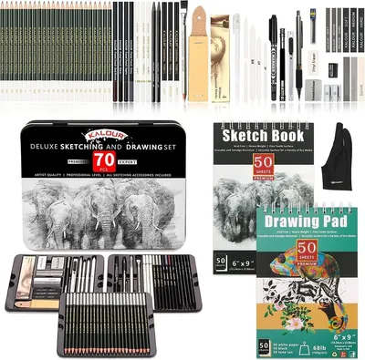 Immagine prodotto di Set da disegno KALOUR da 76 pezzi – Set completo per artisti