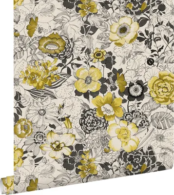 Zdjęcie produktu dla ESTAhome Tapeta kwiaty ochry żółtejIbeżowym 53 cm x 10.05 m
