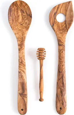 Produktbild von Holzkochlöffel-Set 2tlg. 30cm hitzebeständig krasfest