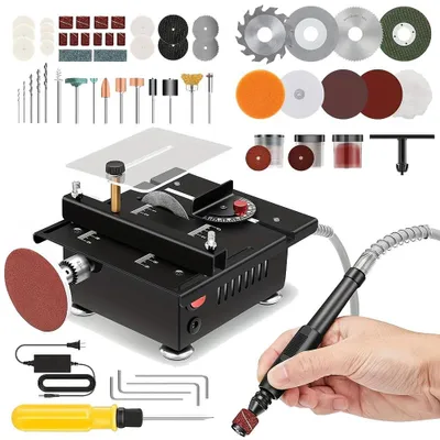 Mini-Tischkreissäge 96 W, 9000 U/min, 7 Stufen, 15 mm Tiefe