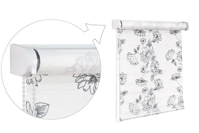 Produktbild von 3D Fensterrollo - Neuheit - 80x150 cm Blumen Doppelrollo - Mega Auswahl an Farben und GrÖssen