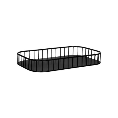Immagine prodotto di Tavolino Pomax in metallo, nero, dimensioni 40 x 25 x 6 cm