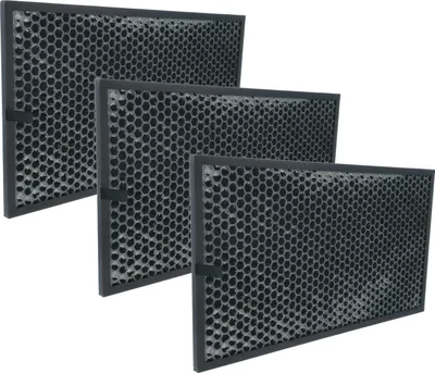 Produktbild von vhbw 3x Aktivkohlefilter kompatibel mit Sharp KC-860E, KC-C150E Luftreiniger - Luftfilter Schwarz
