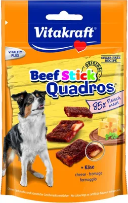 Produktbild von Vitakraft Beef Stick Quadros plus Käse - 7 x 70g