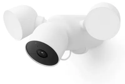 Google Nest Cam mit Flutlicht Außenkamera (kabelgebunden), Weiß – Produktbild 1