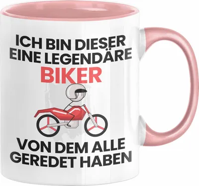 Produktbild von Biker Geschenk Tasse Lustige Geschenkidee Geburtstag für Biker Ich Bin Dieser Legendäre Biker Von Dem Alle Geredet Haben Kaffee-Becher (Rosa)