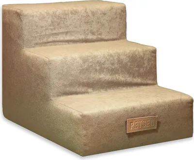 Obrázok produktu pre Petsen psie schody, pre choré a staršie zvieratá, pomoc so vstupom, rampa - 3 schody-45 x 30 x 30 cm-béžová