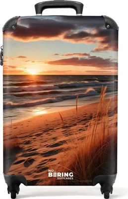 Produktbild von NoBoringSuitcases.com® Koffer Handgepäck Trolley Rollkoffer Kleine Reisekoffer mit 4 Rollen - Meer bei Sonnenuntergang - Cabin Size < 55x40x23 cm & 55x40x20 cm - Fotokoffer - Kabinenkoffer - BoardgepäckHandgepäck Koffer 55x35x20 cm, 36L,