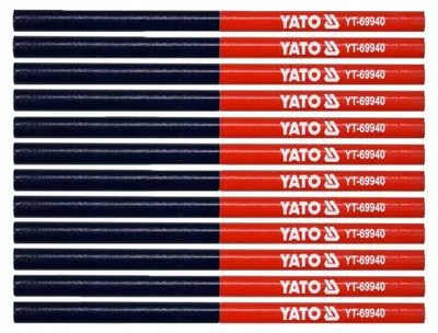 Obrázok produktu pre Yato - Tesárske ceruzky (balenie po 12 ks) AW2499 (180 mm) (červená/modrá)