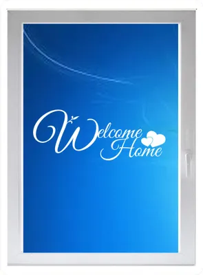 Produktbild von INDIGOS UG - welcome home - Farbe: weiss - 60x23 cm - Sichtschutzfolie - Fensterfolie - Glasdekorfolie - für die Küche, Bad ans Fenster