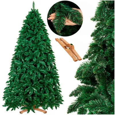Imagen del producto de Árbol de Navidad artificial Royal Trees® de 240 cm, con forma de pino denso y con 1084 puntas. Árbol de abeto de alta calidad, muy realista, que incluye un soporte de madera y una bolsa de almacenamiento