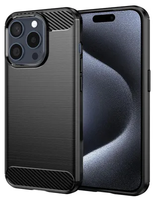 Obrázok produktu pre Techsuit Carbon Silicone obal na - iPhone 15 pro - Čierna