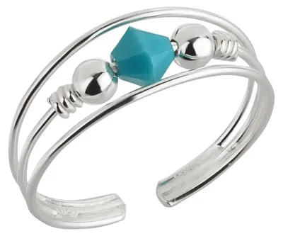 Produktbild von Zehenring Zehring Türkisstein Kugeln 925 Silber