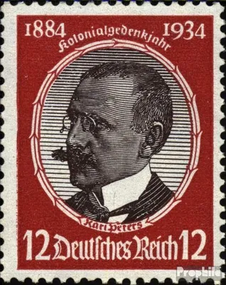 Produktbild von Briefmarken Deutsches Reich 1934 Mi 542y , waagerechte Gummiriffelung postfrisch Kolonialfeier/Deutsche Kolonialforscher