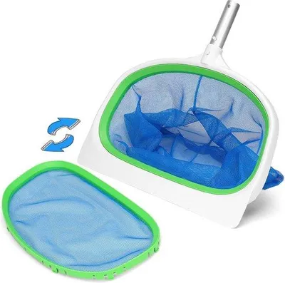 Produktbild von Famanu Schwimmbadnetz 2-teiliges Set mit wechselbaren Netzen - für Reinigung von Pool, Teich und Garten