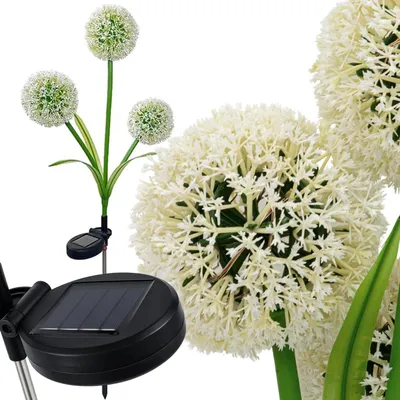 Produktbild von Solar Gartenleuchte LED Gartenlampe Pusteblume Zierlauch 70 cm Multicolor Außenleuchte Stecklampe mit Dämmerungssensor