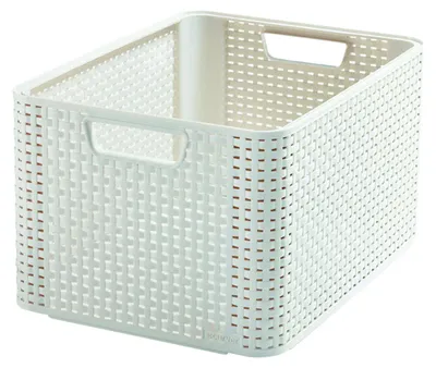 Produktbild von Curver 205851 Rangement Style Aspect Rotin L Deuxième Génération Polypropylène Ivoire