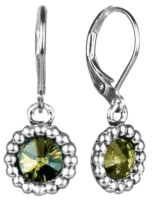 Produktbild von Damen Ohrringe Aurelia mit Kristallen von Swarovski® Farbe: Olivgrün