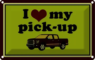 Produktbild von vianmo Blechschild 12x18 cm Auto i love my pick-up Geländerwagen