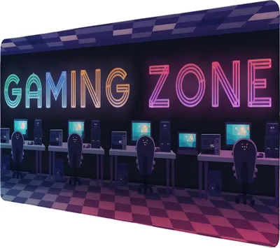 Produktbild von GAMING ZONE Schreibtischunterlage 69x31cm XXL Mauspad mit Gaming-Stationen