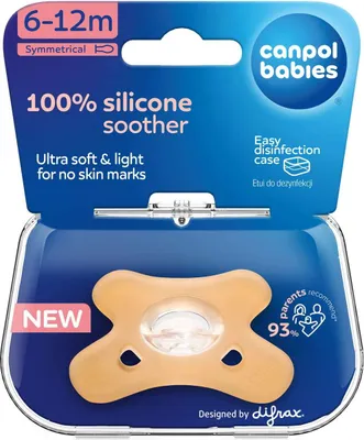 Obrázok produktu pre Canpol Silikónová symetrická dudlík 6-12 mesiacov 24/002 Oranžový