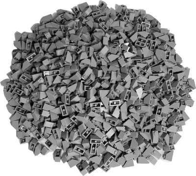 A pile of small, gray LEGO bricks.