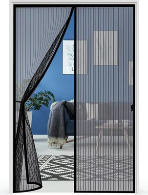 Produktbild von Fliegengitter 100x210 cm, magnetisch, für Balkontür, Insektenschutz, schwarz