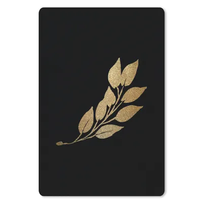 Produktbild von MuchoWow® Mauspad Mousepad Blätter - Gold und Schwarz - Zweig 18x27 cm - Mousepads - Maus Mat - Pad - Mausunterlage