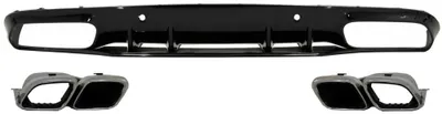 Produktbild von Stoßstange Diffusor für Mercedes C C205 A205 14-19 Endrohre Facelift C63S Look.