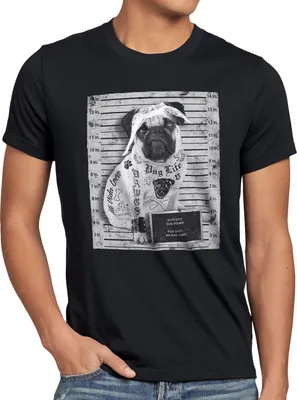 Produktbild von style3 Pug Tattoo T-Shirt Herren mops hund gangster rock motorrad tattoed biker usa