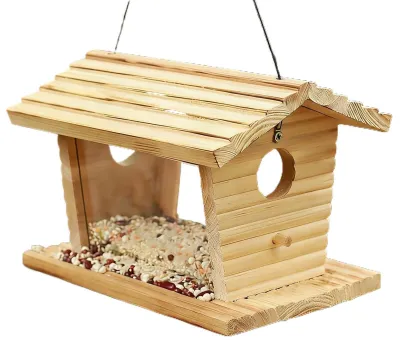 Image de Maisonnette pour oiseaux en bois, résistante aux intempéries et aux écureuils