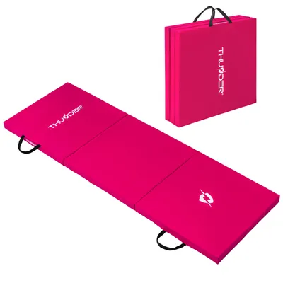 Obrázok produktu pre Gymnastická podložka - THUNDER - MG-02-PINK - skladacia 180 × 60 × 5 cm - protišmyková - na fitness, gymnastiku a rehabilitáciu