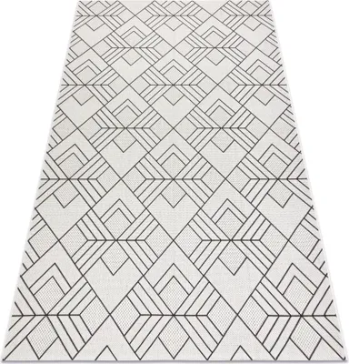 Produktbild von Teppich FLAT SISAL 48731960 Quadrate Diamanten, geometrisch creme / grau beige 200x290 cm