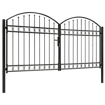 Obrázok produktu pre vidaXL Brána ASSEN Dvojkrídlová s oblúkovým zakončením, oceľová, 300 x 150 cm