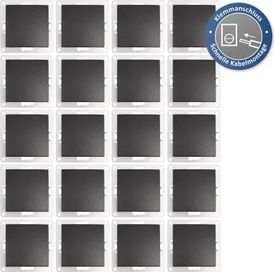 Produktbild von Wechselschalter McPower ''Flair'' 250V/10A, Klemmanschluss, anthrazit, 20er-Pack
