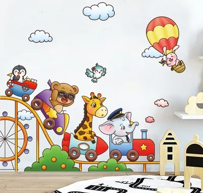 Produktbild von Tiere im Rummelplatz Wandaufkleber für Kinderzimmer KP16611
