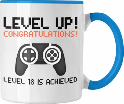 Produktbild von Trendation - 18. Geburtstag Tasse Jungen Jungs Geschenk 18er Geschenkidee 18 Sohn Gamer (Blau)