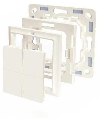 Imagen del producto de Adaptador Gira & Merten, para interruptor mural Blu Wall de 4 pulsadores (color marfil)