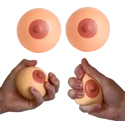 Produktbild von 2x Busen, Brust Anti-Stress-Quetschspielzeug – 18. Geburtstag - Junggesellenabschied - Herrentag