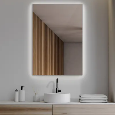 Produktbild von Coloray - Lichtspiegel Badezimmerspiegel Wandspiegel LED Spiegel Rechteckig - 100 cm x 70 cm - (Farbetemperatur: Kaltweiß 6500K)