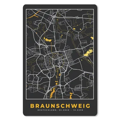 Produktbild von MuchoWow® Mauspad Mousepad Braunschweig - Gold - Stadtplan - Karte - Deutschland 40x60 cm - Mousepads - Maus Mat - Pad - Mausunterlage - Schreibtisch Accesoire