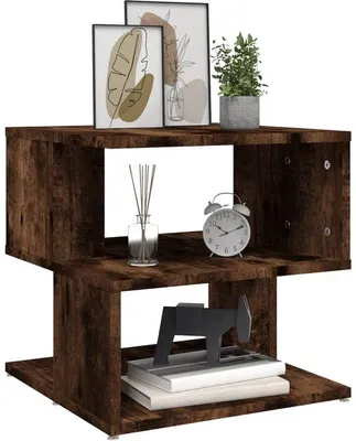 Image de Table en bois - aspect vieilli - chêne - 40 x 40 x 40 cm