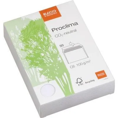 Produktbild von Elco 74260.20, C6 (114 x 162 mm), Weiß, Papier, 100 g/m², 50 Stück(e), Blue Angel, Forest Stewardship Council (FSC)