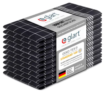 Produktbild von Glart 48GI2 Geschirrtücher Küchentücher 10er Set, 50x70 cm, 100% Baumwolle